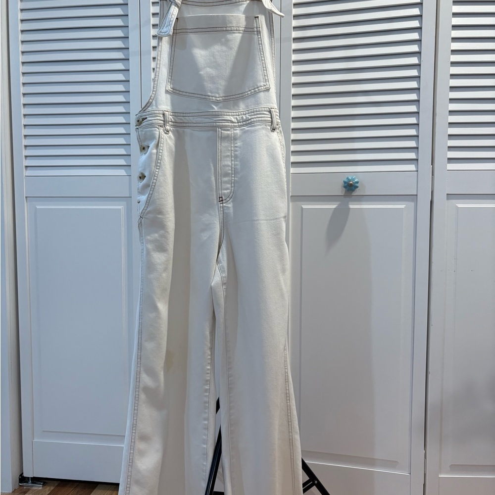 White Denim Overalls by Aerie